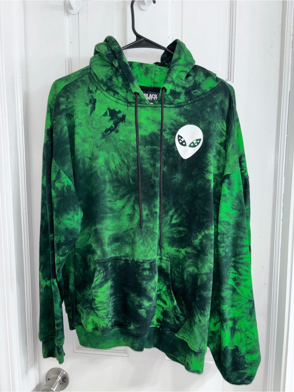 Green Tie-Dye Blackcraft Alien Graphic Hoodie